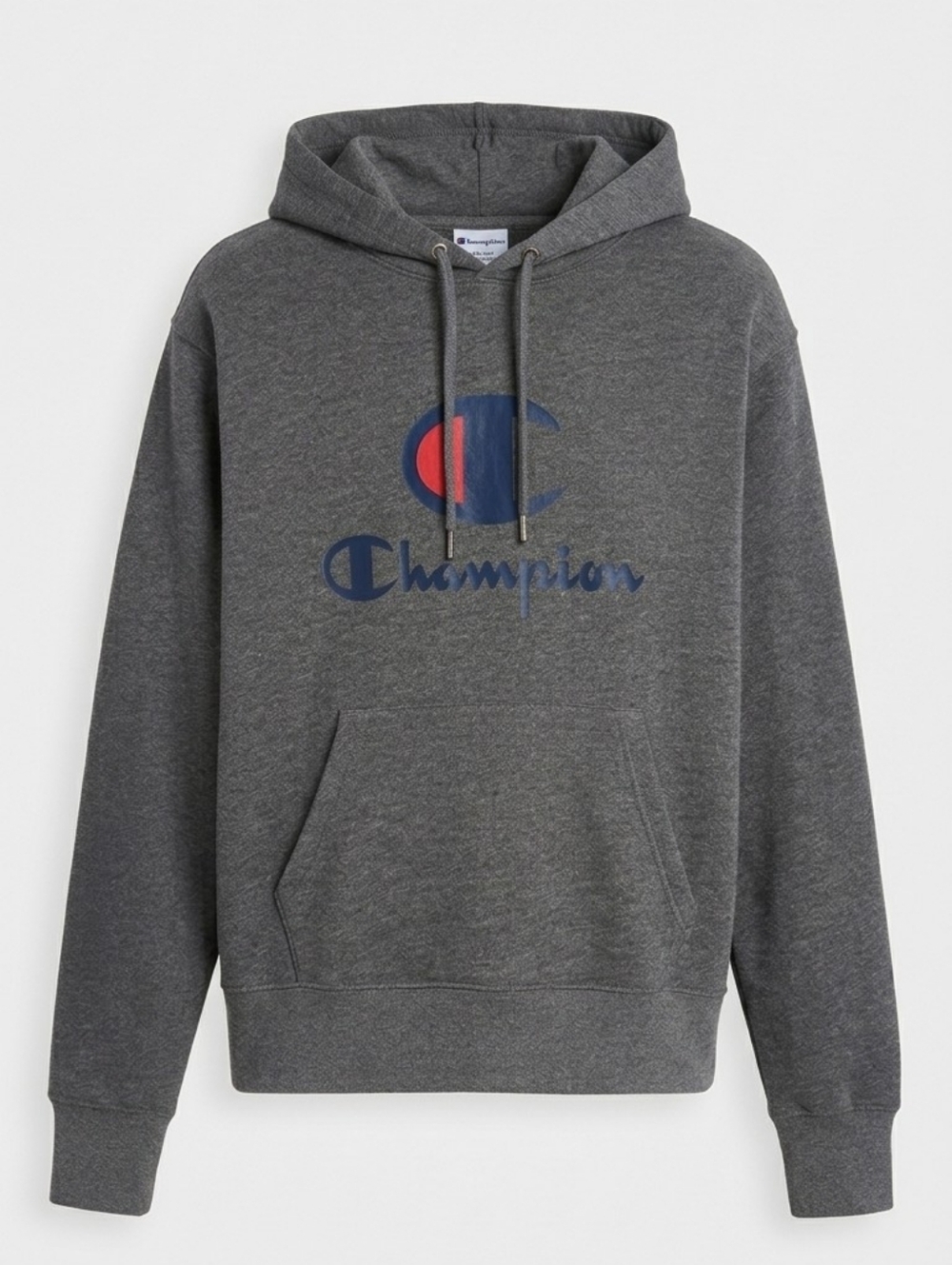 Men’s Champion Streetwear Hoodie Gray Graphic Pullover Sweatshirt Size M